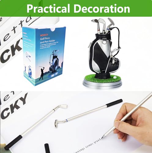 Golf Gifts for Men - Ideal Stocking Stuffers for Adults, White Elephant Gifts for Golfers, Dad, Him, Coworkers, Boss on Christmas & Birthday - Funny Golf Pen Holder, Home Office Decor Desk Accessories - style: Golf Bag