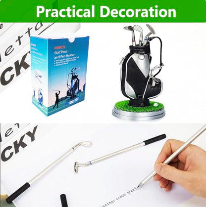 Golf Gifts for Men - Ideal Stocking Stuffers for Adults, White Elephant Gifts for Golfers, Dad, Him, Coworkers, Boss on Christmas & Birthday - Funny Golf Pen Holder, Home Office Decor Desk Accessories - style: Golf Bag