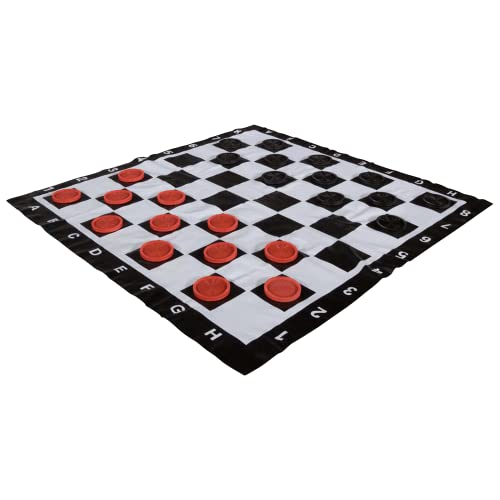 MegaChess Large Chess Set 8-inch King with Large Checkers Set and Giant Vinyl Chess Mat