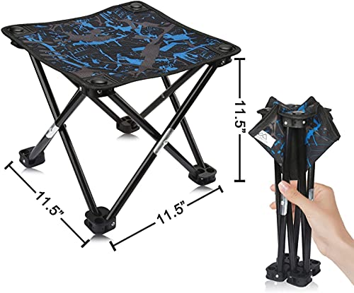 Folding Camping Stool Portable Chair Mini Foldable Stool for Adults Fishing Hiking Gardening and Beach with Carry Bag(Camouflage)
