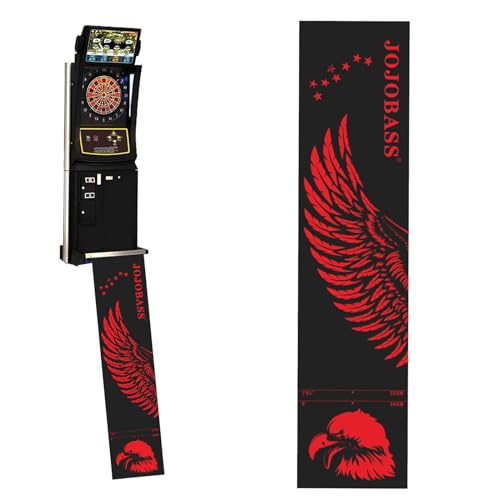 Rubber Dart Mat, 9.6 x 2ft Heavy Duty Dart Carpet with Throw Lines Professional Non-Slip Dart Floor Mat Soundproof Flooring Protector for Dart Game