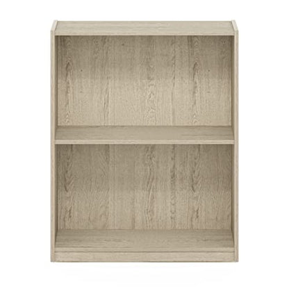 Furinno Gruen 2-Tier Open Shelf Bookcase, Metropolitan Pine - color: Metropolitan Pine, size: 2-Tier Rectangle