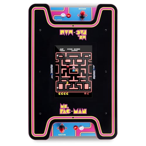 Arcade1Up Ms.PAC-MAN Head-to-Head Arcade Machine – Retro Home Arcade Table with 12 Classic Games, Light-Up Control Deck & Real-Feel Joysticks