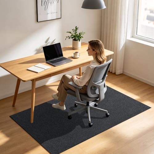 Office Chair Mat, 47 x 35 Inches, Gray | For Hardwood & Tile Floor, For Carpet, Anti-Slip, Floor Protector, Noise Cancellation
