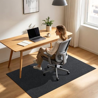 Office Chair Mat, 47 x 35 Inches, Gray | For Hardwood & Tile Floor, For Carpet, Anti-Slip, Floor Protector, Noise Cancellation