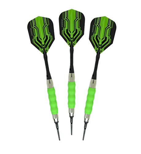 sure grip Viper Green Soft Tip Darts with Dart Case & Accessories Choice of Flights 16 or 18 Grams (Harrows Plexus, 18g)