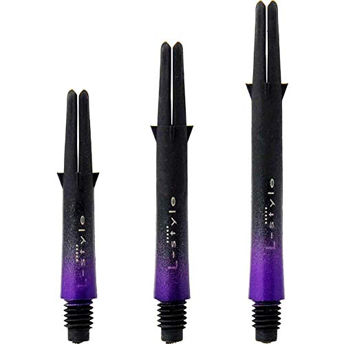 L-style L-Shaft Carbon Dart Shafts - Locked - Set of 3 - color: Black/Purple, size: Short (190)