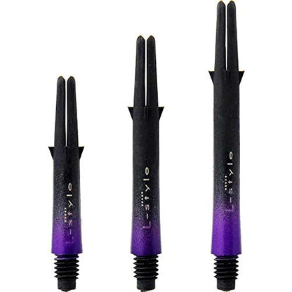 L-style L-Shaft Carbon Dart Shafts - Locked - Set of 3 - color: Black/Purple, size: Short (190)