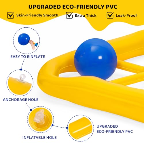 Jumbo Pool Tic Tac Toe Game Floating Outdoor 10 Balls Inflatable Tic Tac Toe Pool Game Adults and Family for Kids Ages Toys