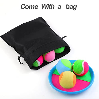 Aneco Toss and Catch Paddle Game Set Disc Paddles and Toss Ball Sport Game with Storage Bag, 6 Paddles and 6 Balls - color: Light Blue