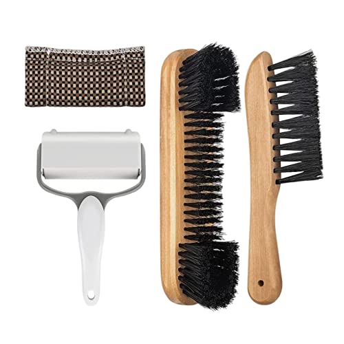 Billiards Table Cleaning Brush Set with Roller and Wooden Handle for Pool Table Maintenance- Brown 4PCS - color: Brown 4PCS