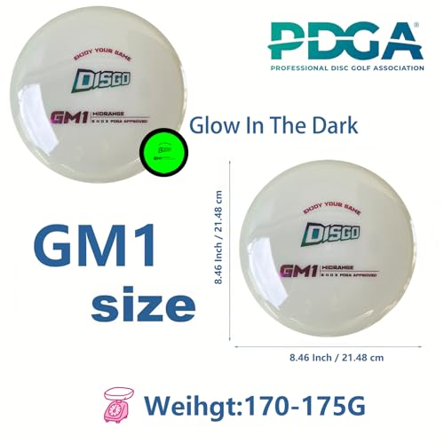 DISGO Disc Golf Disc Set- 170-178g Glow-in-The-Dark Disc | Putter, Midrange, and Driver | Professional Golf Discs for Outdoor Games & Competition PDGA Approved - color: GLOW SET