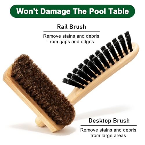 8pcs Pool Table Cleaning Kit - Powerful Cleaner Quickly Breaks Down Chalk & Stains, Restores Felt Smoothness - With Crevice Cleaning Brush and Anti-Static Glove - Gift for Billiard Enthusiasts