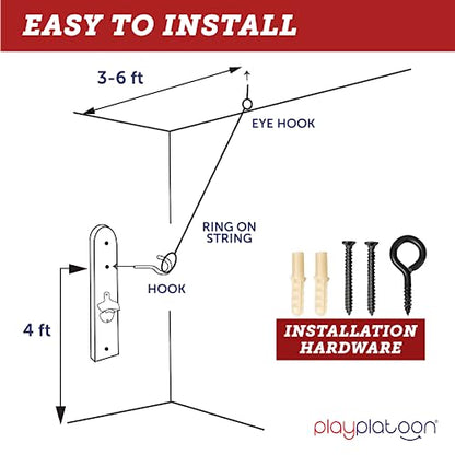 Play Platoon Hook and Ring Toss Bar Game for Adults - Wood Toss Ring Game for Adults - Perfect Home, Basements, & Bar Gifts - color: Natural