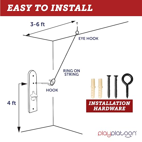 Play Platoon Hook and Ring Toss Bar Game for Adults - Wood Toss Ring Game for Adults - Perfect Home, Basements, & Bar Gifts - color: Natural