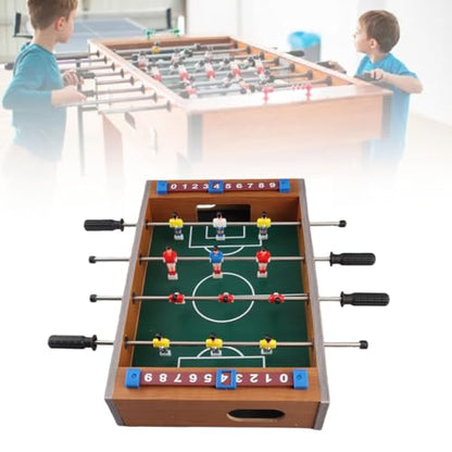 EVGATSAUTO Mini Foosball Table, Wood ABS Tabletop Soccer Game 34.5 X 21.5cm, Slider Scoreboard Thick Rods Easy Setup, Compact Desktop Football Game for Kids Family Indoor Party