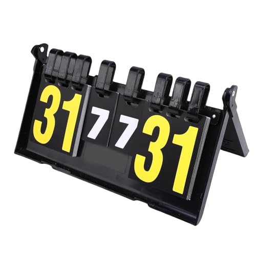 Tabletop Scoreboard 4 Digit Portable Flip Score Keeper Sturdy Construction Secure Fastening Flexible Card Replacement Space Saving Design Versatile Scoring System for Table Tennis