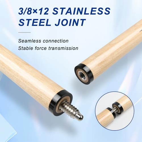 LOTKEY Pool Cue Stick,58"/52"/48"/42" Pool Cue Set of 4/2/1 Billiard Cues Sticks for Professional,Pool Sticks for Adults 14 15 19 20 21oz House Bar with 2 Billiard Chalk - color: 48" set of 2 with 2 Chalks