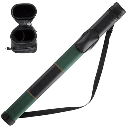 Billiard/Pool Cue Hard Cases, Cue Case 1 Stick 2 Holes,Holds 1 Complete 2-Piece 58 Inches Cue Sticks,Deluxe Hard Billiard Pool Cue Stick Carrying Case,Pool Billiards Accessories - color: Green