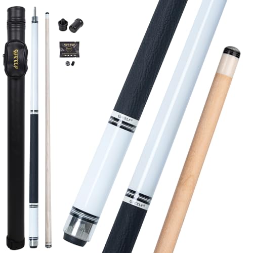 CUEELF Pool Cue Stick Low Deflection Hand-Made Inlay Billiard Cue 58'' Professional Billiard Pool Cue Stick for Adults-12.5mm Tip,3/8 * 8 Joint - color: WD-SM-BAI