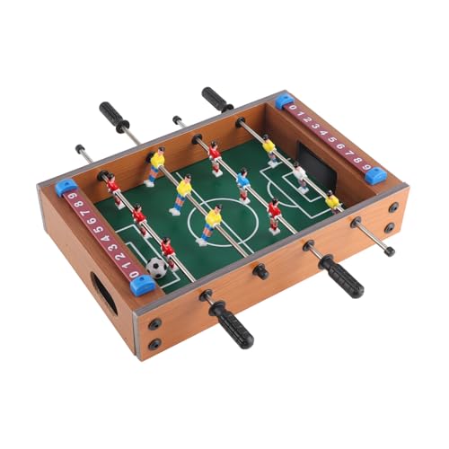 Foosball Table, Compact Portable Size Tabletop Foosball Mini Soccer Game with 2 Balls 4 Player Rows for Kids Family Interactive Play