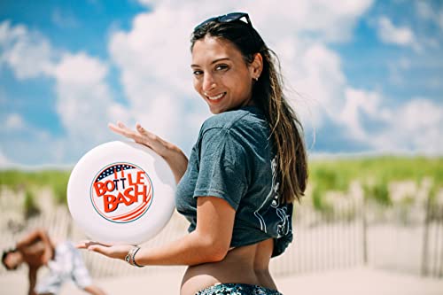 Original Bottle Bash (Beersbee, Polish Horseshoes, Frisbeer) Bottle Set ONLY, Unbreakable - Choose Yellow, USA or USA LED Version - color: White - USA