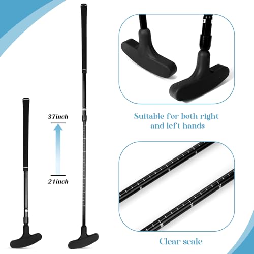 Wettarn 6 Set Golf Putters for Men and Women Two Way Mini Golf Putter with 6 Balls for Right or Left Handed Golfers Adjustable Length - color: Black