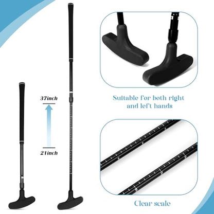 Wettarn 6 Set Golf Putters for Men and Women Two Way Mini Golf Putter with 6 Balls for Right or Left Handed Golfers Adjustable Length - color: Black
