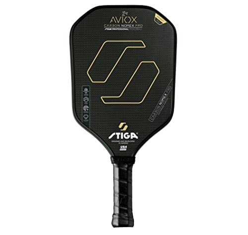 STIGA Aviox Pickleball Paddle | Midweight Paddle - USAPA Approved - Designed in Sweden - color: Gold, style: Aviox Carbon Nomex Pro