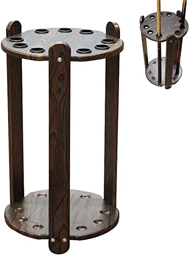 Cue Racks Pool Cue Rack Wooden Freestanding Pool Cues Racks Rod Accessories Supplies Billiard Table Rack Holds 9 Ball Holders WEWYQSJXBXF-211222(Color:Brown;Size:33x60cm)