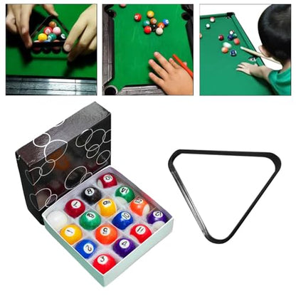 DYNWAVE 16Pcs Mini Billiards Table Balls Set, Small Pool Ball Set, Kids Toy, for Leisure Sports Home - size: 2.5cm Ball