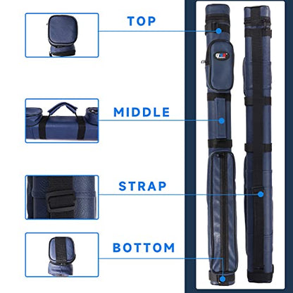 GSE Games & Sports Expert 2x2 Deluxe Hard Billiard Pool Cue Stick Carrying Case, Billiard Cue Case, Billiards Accessories (Several Colors Available) - color: Square - Blue