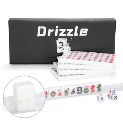 drizzle American Travel Mahjong Set Mini 20mm with Instructions - Portable 166 Tiles - for Beginners with 4PCS Racks 2 Pounds - Mah-Jong Game 麻将 - size: American