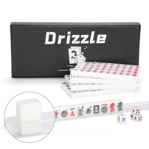 drizzle American Travel Mahjong Set Mini 20mm with Instructions - Portable 166 Tiles - for Beginners with 4PCS Racks 2 Pounds - Mah-Jong Game 麻将 - size: American