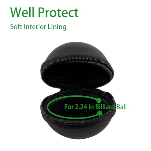 Clip-on Billiard Cue Ball Case.Cue Ball Bag for Billiard Balls, Training Balls and Pool Balls.2.24in Billiard Ball Carrying Case (Black PU) - color: Black PU