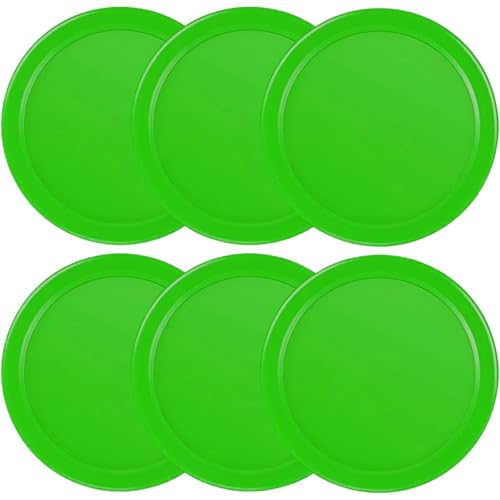 1/4 Inches Air Hockey Pucks 6 Pack Full Size Heavy Replacement Pucks for Game Tables Equipment Accessories - color: Green