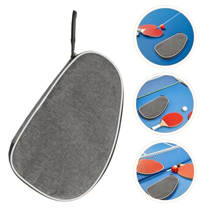 Ciieeo 2pcs Table Tennis Racket Storage Bag with Paddle Cover and Ball Holder, Portable Grey Shell Case for Ping Pong Paddle Protection and Sports Travel Organizer