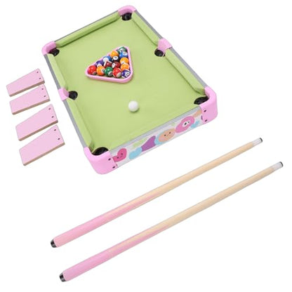 EVGATSAUTO Kids Billiards Table Portable Mini Pool Table for Children with Large 51x32cm Size Sturdy Frame Composite Wood Plastic Materials for Family Fun Parent Child Bonding