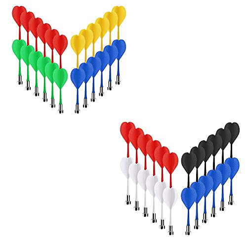 Accmor 24 pcs +24 pcs Magnetic Darts Bundle, Safe Plastic Darts Replacement Dart for Magnet Dartboard