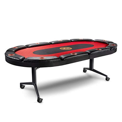 Triton Premium Foldable Poker Table - Poker Table for 10 Players Long-Lasting, Luxurious Vegas Style Casino Experience at Home, Padded Armrests and Cup Holders, Perfect for Texas Holdem Games - size: 10 Player with Table Only