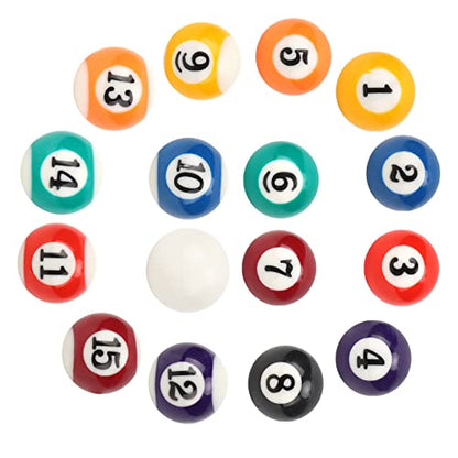 16PCS Mini Billiard Balls Set, 2.5cm/0.98inch Mini Pool Ball Set, Pool Table Balls Accesssory for Game Rooms, Bars, Sports Recreation Games and Recreational Sports