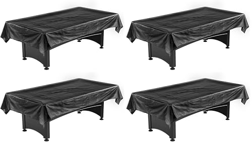 Hathaway Pool Table Billiard Dust Cover, Black, 7-8-Feet (Pack of 4) - size: 7-8-Feet (Pack of 4)