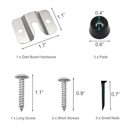 Quacc Portable Dartboard Mounting Bracket Kit, Includes Screws, Nails and Stabilisers Dart Board Hanging Kit Dart Board Hardware Wall Bracket for Hanging Dartboard