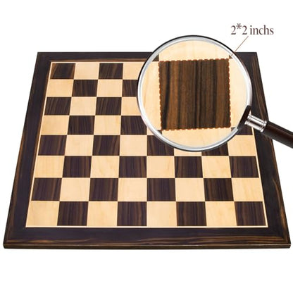 BIVOMON 21.25’’ Wooden Chess Board Professional Tournament Chess Board with 2.2" Squares Large Chess Family Outdoor Board Games (Chess Boards Only)