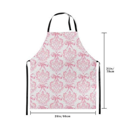 Manfei Blue Bowknot Kids Kitchen Apron - color: Pink White