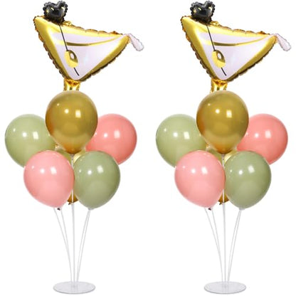Martini Birthday Party Balloons Stand Kit 2 Sets With 2 Martini Glass Ball Foil Balloons Centerpiece for Tables for Women Girls Birthday Baby Bridal Shower Bachelorette Wedding Decorations - style: Martini
