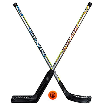 Franklin Sports NHL Kids Street Hockey Stick Set - Includes (2) Youth Street Hockey Sticks + (1) Outdoor Roller Hockey Ball - Perfect Hockey Starter Set for Kids - style: NHL Street Hockey Starter Set - Goalie/Player Stick