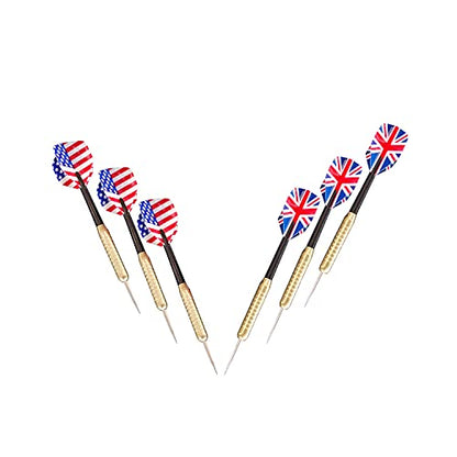 Hathaway Farmington 18-in Bristle Dart Board and Cabinet Set – Includes Self Healing Sisal Board, Rotatable Number Ring, Chalk Scoreboards & Steel-Tip Darts - Complete Dart Accessories - Walnut