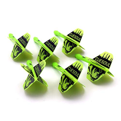 CUESOUL 6 Pieces ROST Integrated Dart Shaft and Flights - color: Shaft Length 28mm-Standard Shape-Green Cool Man