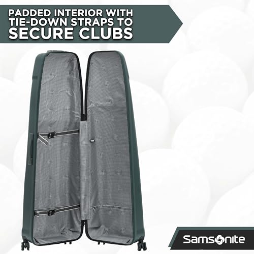 Samsonite Tour Pro Golf Hard Case Travel Bag | Lightweight, Durable ABS Shell, 360 Degree Multi-Directional Shark Wheels - color: Pine Green